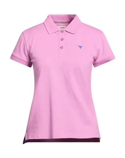 Fred Mello Woman Polo Shirt Mauve Size Xl Cotton, Elastane In Purple