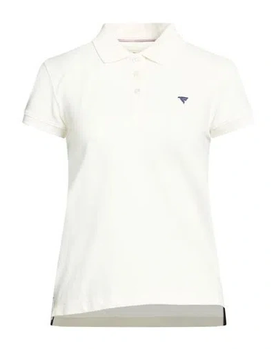 Fred Mello Woman Polo Shirt White Size Xl Cotton, Elastane