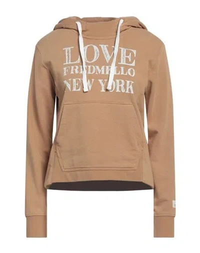 Fred Mello Woman Sweatshirt Camel Size Xl Cotton, Polyester In Beige