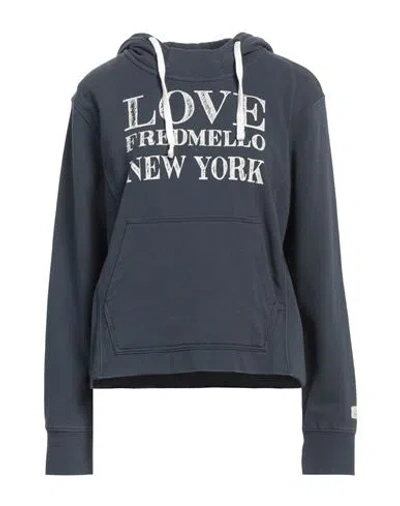 Fred Mello Woman Sweatshirt Navy Size Xl Cotton, Polyester
