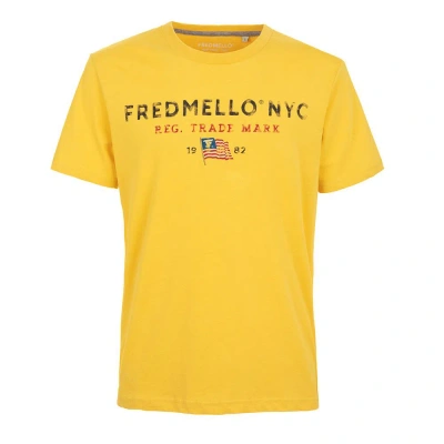 Fred Mello F Mello Cotton Men's T-shirt In Yellow