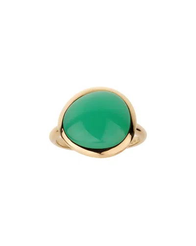 Pre-owned Fred Of Paris 18k 7.00 Ct. Tw. Chrysoprase Cocktail Ring (authentic Pre-loved) In Green