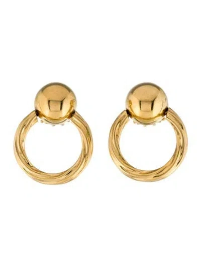 Pre-owned Fred Of Paris 18k Door Knocker Drop Earrings In Multi