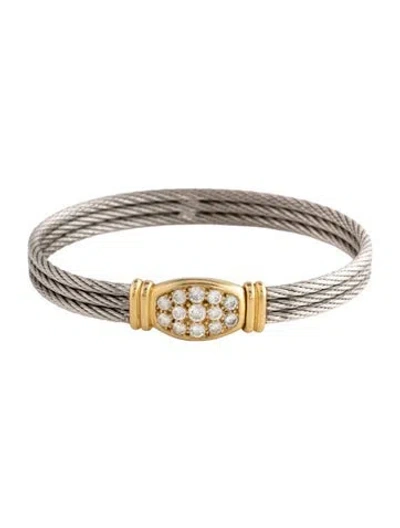 Pre-owned Fred Of Paris Diamond Force 10 Bracelet, 6.5" In Multicolor