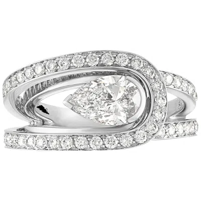 Pre-owned Fred Of Paris Gia Certified 0.30 Carat D Vvs1 Diamond Platinum Lovelight Ring In Multi
