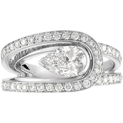 Pre-owned Fred Of Paris Gia Certified 1.00 Carat D Vs1 Diamond Platinum Lovelight Ring In Multi