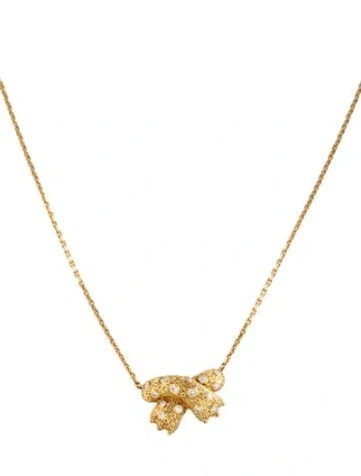 Pre-owned Fred Of Paris Vintage 18k Diamond Les Pattes Pendant Necklace, 15.25" In Multicolor