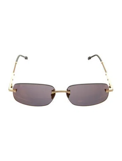 Pre-owned Fred Oversize Tinted Sunglasses In Gold/metallic