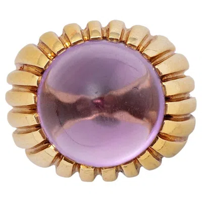 Pre-owned Fred Paris An 18 Carat Gold And Cabochon Cut Amehtyst Fred Ring In Multi