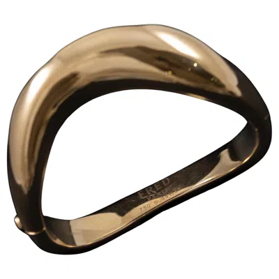 Pre-owned Fred Paris Collection Mouvementée Sculptural Yellow Gold Bangle Bracelet 1980s