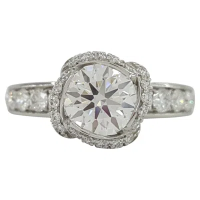 Pre-owned Fred Paris Diamond Halo Engagement Ring In Multi