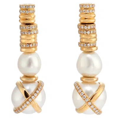 Pre-owned Fred Paris Fred Of Paris - Baie Des Anges Pearl Earrings In Multi