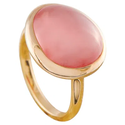 Pre-owned Fred Paris Fred Of Paris Belles Rives 18k Rose Gold Rhodochrosite Ring Fp10-050426 In Red