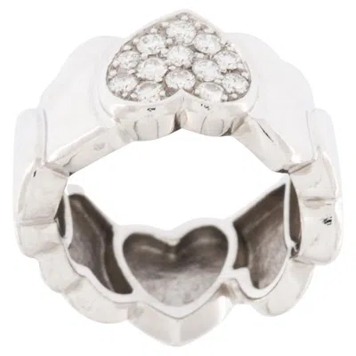 Pre-owned Fred Paris Heart Diamond Ring 18kt White Gold