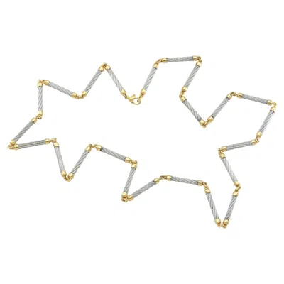 Pre-owned Fred Paris Vintage 1980s  Two-toned Chain Necklace In Multi