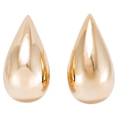 Pre-owned Fred Paris Vintage  18k Yellow Gold Large Teardrop Clip-on Earrings