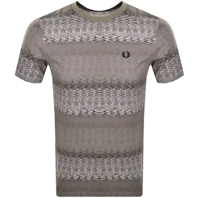 Fred Perry Abstract Soundwave T Shirt Grey In Gray
