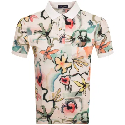 Fred Perry Amy Print Polo T Shirt Pink In Neutral