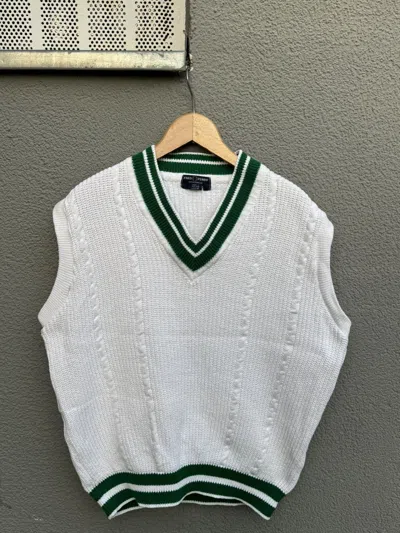 Pre-owned Fred Perry Archival Knitted Vest  Vintage Sweater 90's In White