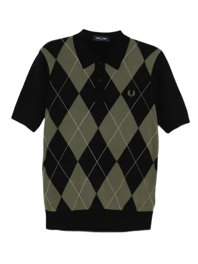 FRED PERRY ARGYLE-CHECKED POLO SHIRT