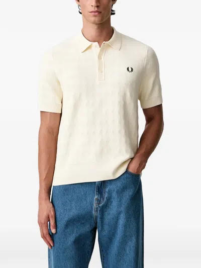 Fred Perry Argyle-knit Polo Shirt In 뉴트럴