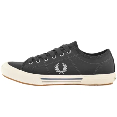 Fred Perry B708 Canvas Trainers Grey In Black