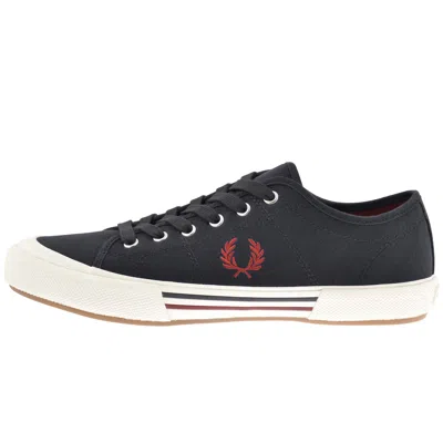 Fred Perry B708 Canvas Trainers Navy In Blue