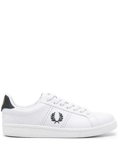 Fred Perry B721 Logo-embroidered Sneakers In White