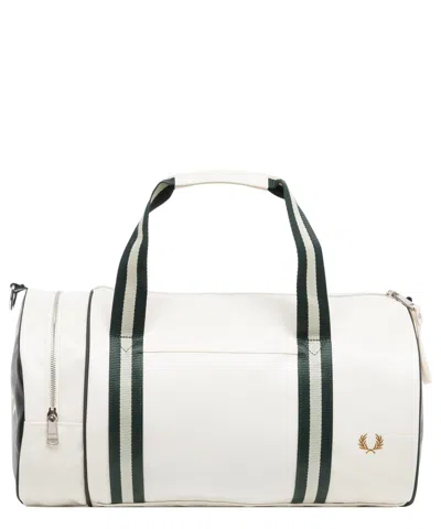 Fred Perry Barrel Gym Bag In White