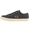 Fred Perry Baseline Canvas Trainers Grey In Black