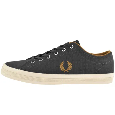 Fred Perry Baseline Canvas Trainers Grey In Black