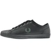 Fred Perry Baseline Leather Trainers Black In Black