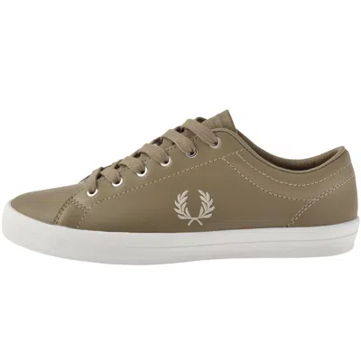 Fred Perry Baseline Leather Trainers Brown In Multi