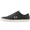 Fred Perry Baseline Leather Trainers Grey In Black