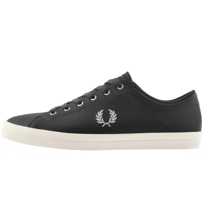 Fred Perry Baseline Leather Trainers Grey In Gray