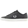 Fred Perry Baseline Leather Trainers Grey In Black