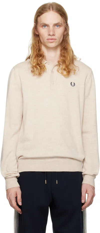 Fred Perry Beige Wool & Cotton Polo In X23