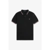 FRED PERRY BLACK AND DUSTY ROSE PINK M3600 POLO SHIRT