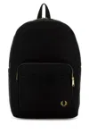 Fred Perry Black Canvas Backpack In Black