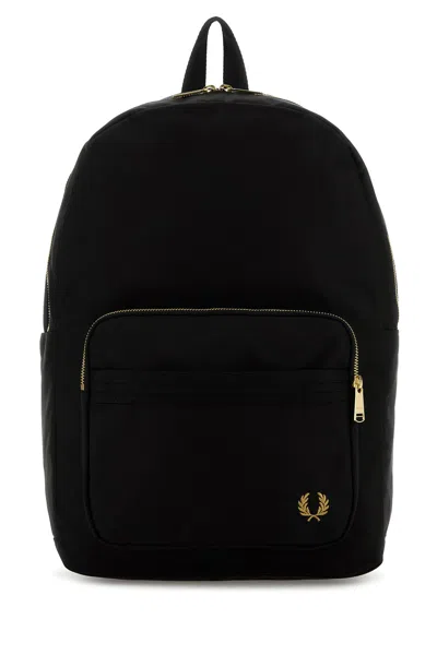 Fred Perry Black Canvas Backpack