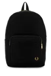 Fred Perry Black Canvas Backpack In Black