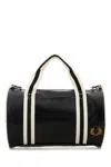 Fred Perry Black Canvas Handbag In Black