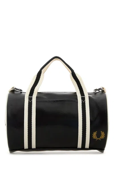 FRED PERRY BLACK CANVAS HANDBAG
