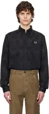 Fred Perry Black Checkerboard Shirt In 102