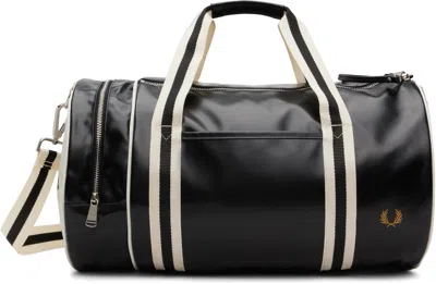 Fred Perry Black Classic Barrel Bag In Multi