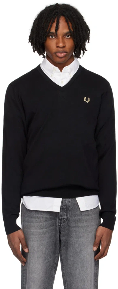 Fred Perry Black Classic Sweater In 198