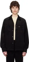 Fred Perry Black Corduroy Overshirt In 102