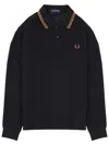 Fred Perry Black Cotton Polo Shirt In Black
