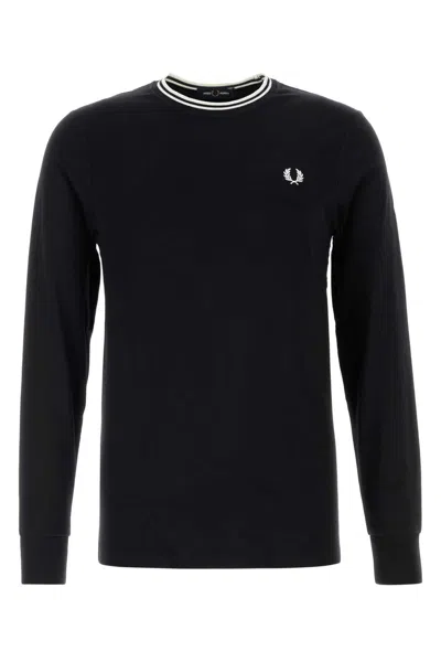 Fred Perry Black Cotton T-shirt