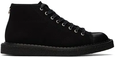 Fred Perry Black George Cox Edition Heavy Canvas Monkey Sneakers In 102
